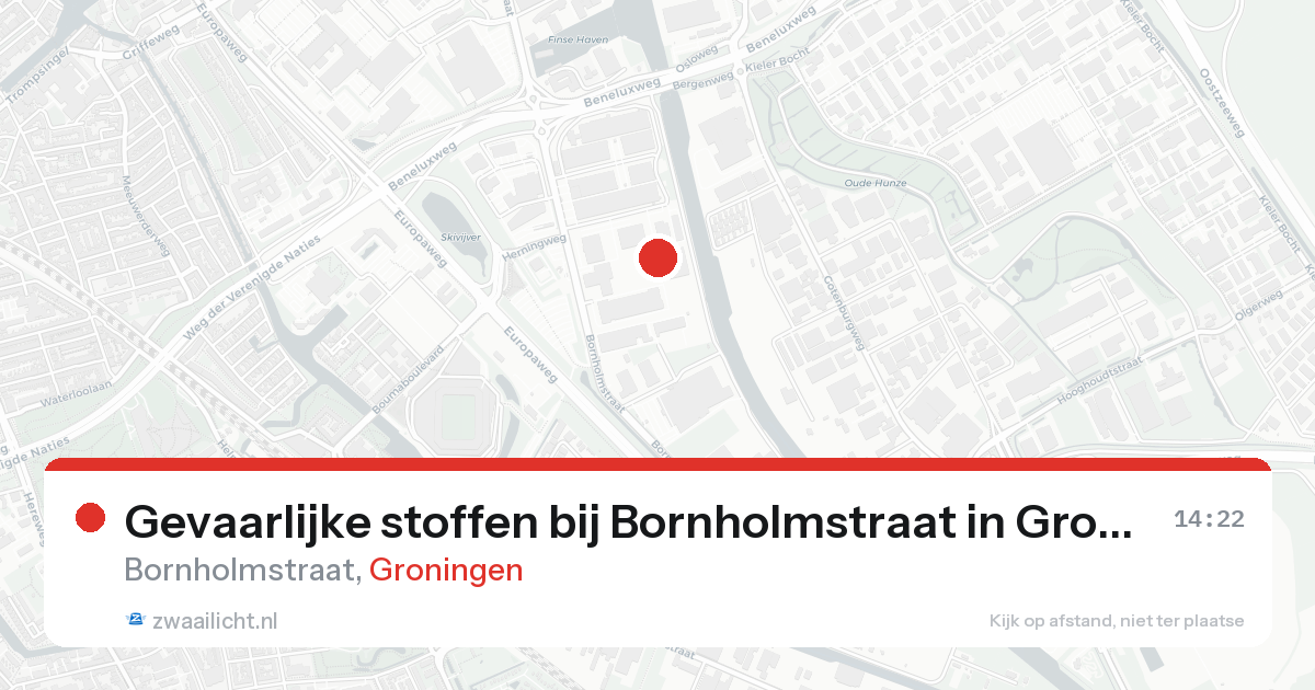 Gevaarlijke stoffen bij Bornholmstraat in Groningen — 15 aug 2026