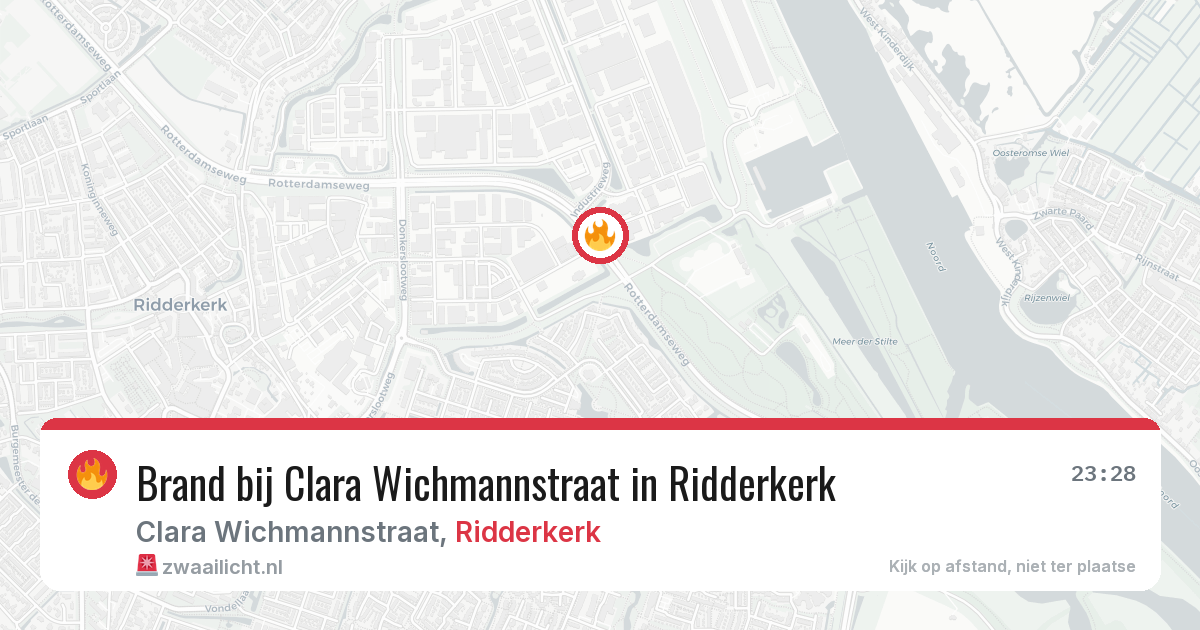 Brand bij Clara Wichmannstraat in Ridderkerk — 24 jul 2026