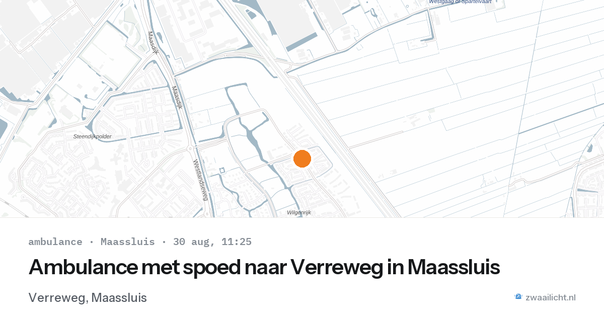 Ambulance met spoed naar Verreweg in Maassluis — 30 aug 2026