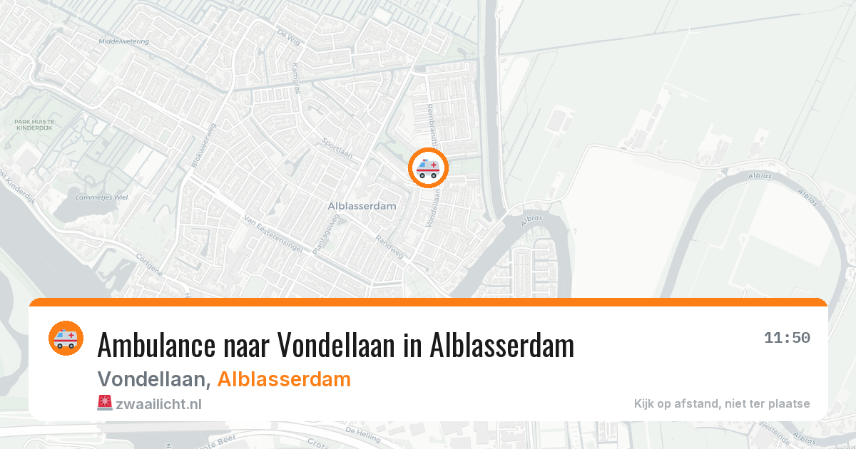 Ambulance naar Vondellaan in Alblasserdam — 24 mrt 2026