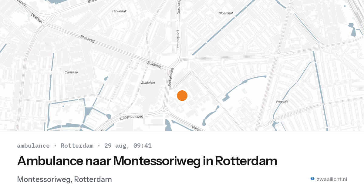 Ambulance naar Montessoriweg in Rotterdam — 29 aug 2026