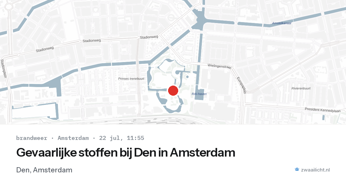Gevaarlijke stoffen bij Den in Amsterdam — 22 jul 2026