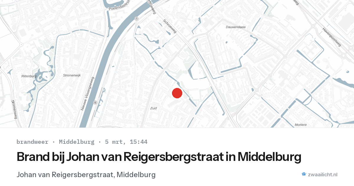 Brand bij Johan van Reigersbergstraat in Middelburg — 5 mrt 2026