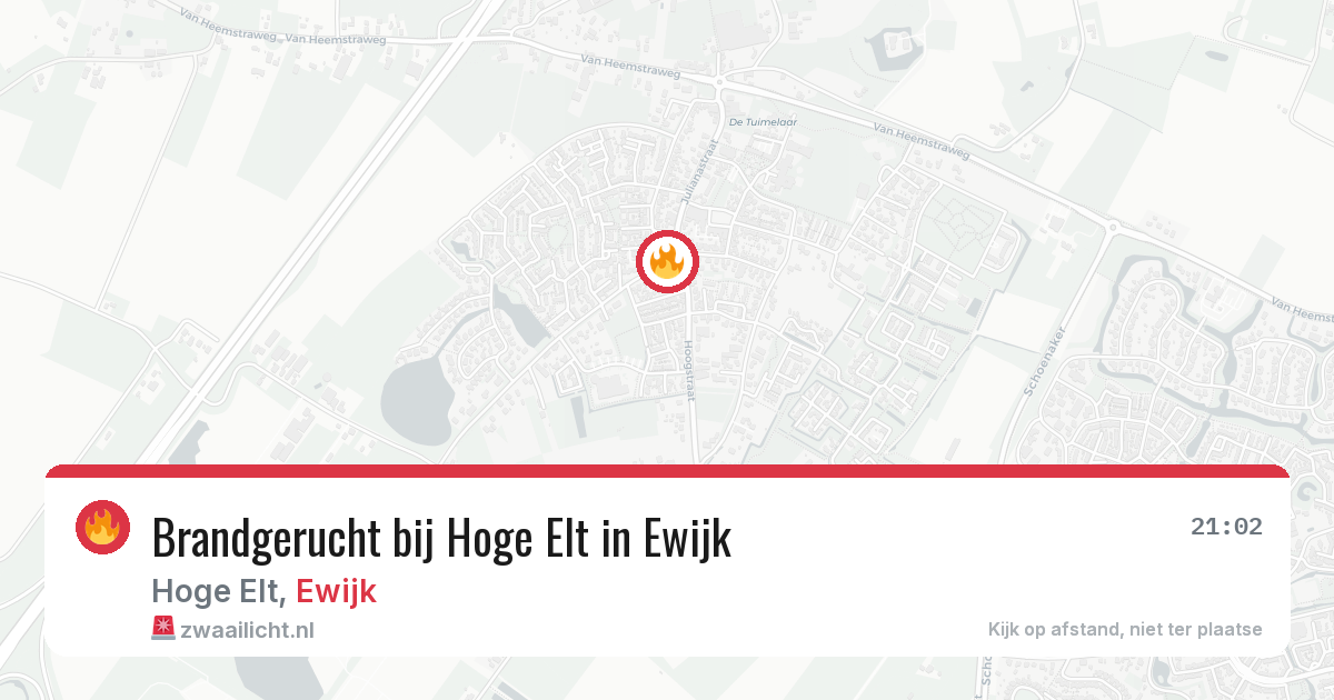 Brandgerucht bij Hoge Elt in Ewijk — 6 aug 2026