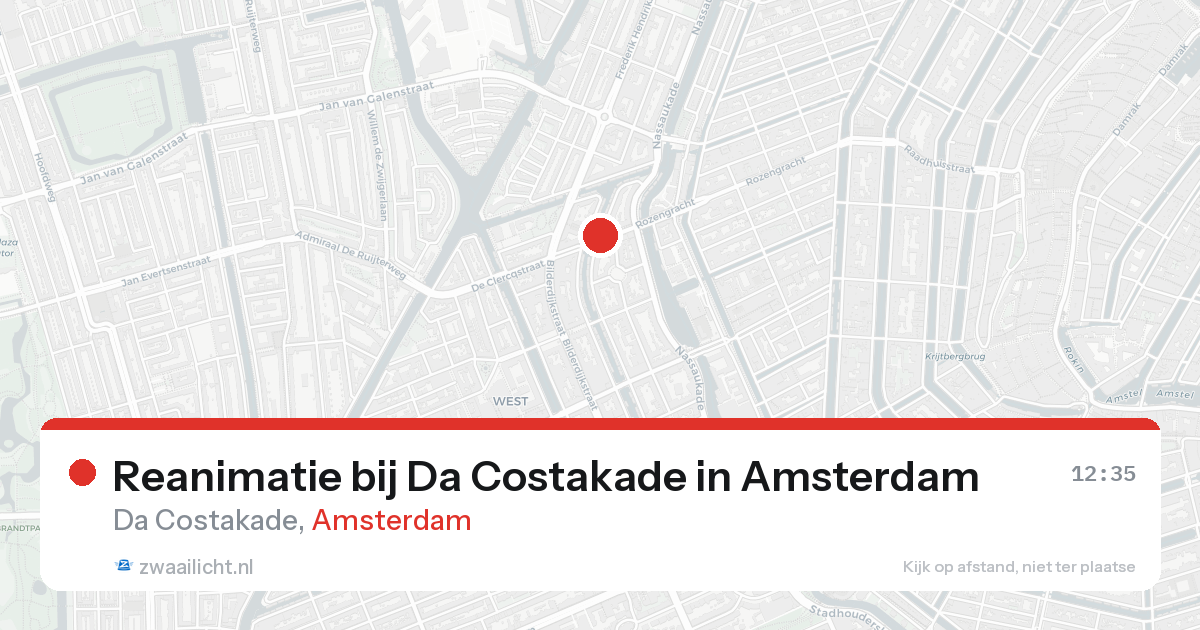 Reanimatie bij Da Costakade in Amsterdam — 15 aug 2026