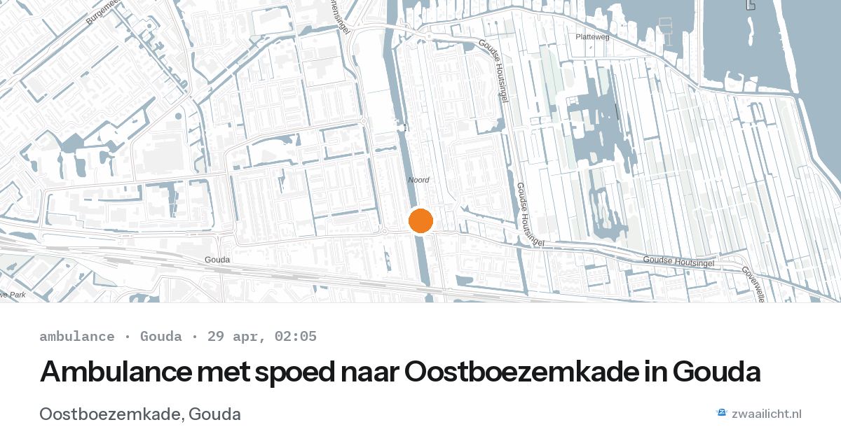 Ambulance met spoed naar Oostboezemkade in Gouda — 29 apr 2026