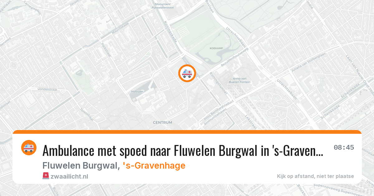 Ambulance met spoed naar Fluwelen Burgwal in 's-Gravenhage — 12 aug 2026
