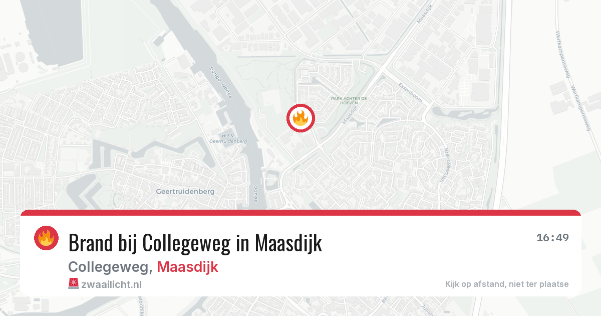 Brand bij Collegeweg in Maasdijk — 8 aug 2026
