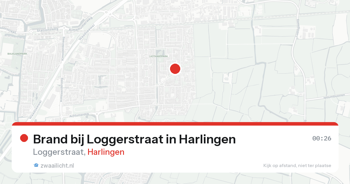 Brand bij Loggerstraat in Harlingen — 20 aug 2026