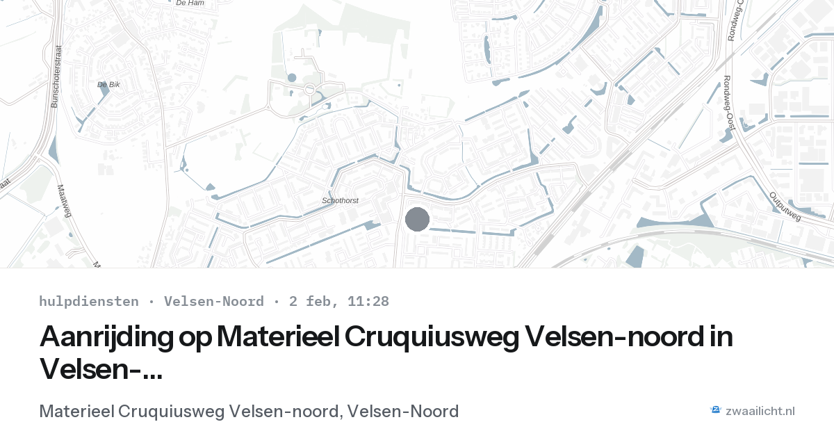 Aanrijding op Materieel Cruquiusweg Velsen-noord in Velsen-Noord — 2 feb 2026