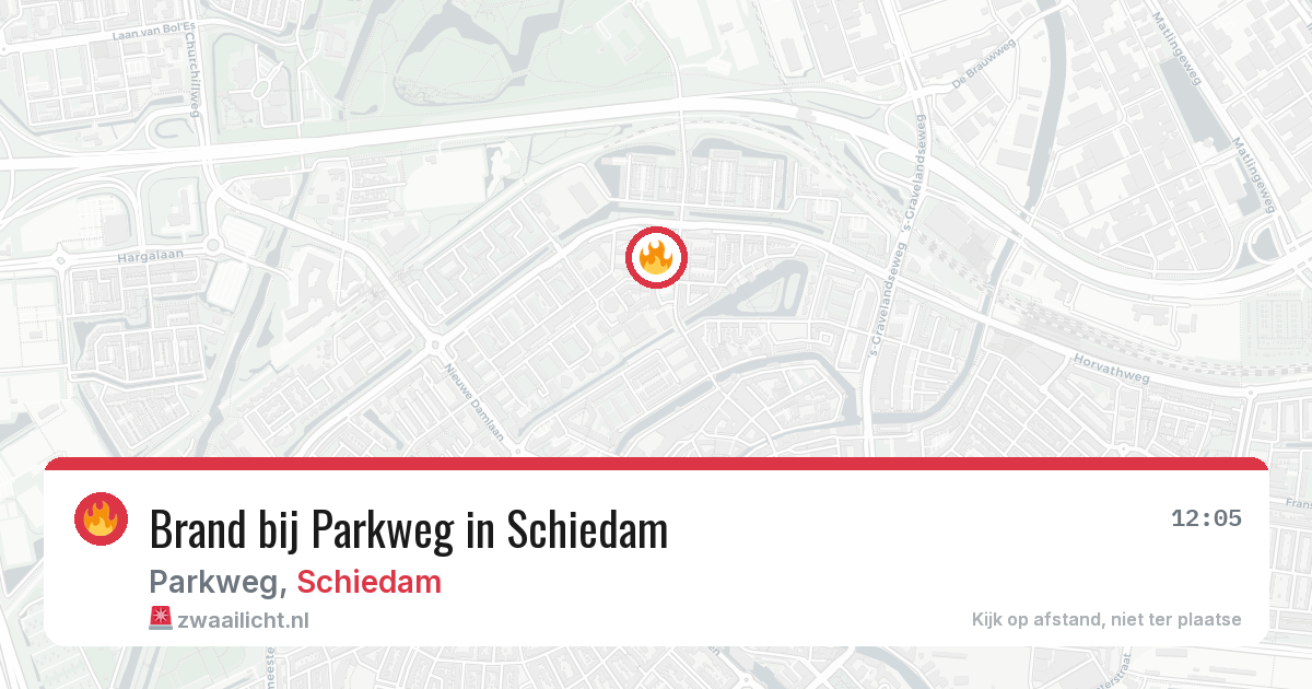 Brand bij Parkweg in Schiedam — 29 jun 2026