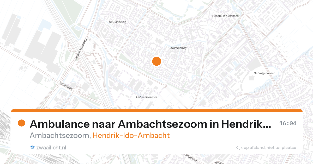 Ambulance naar Ambachtsezoom in Hendrik-Ido-Ambacht — 27 aug 2026