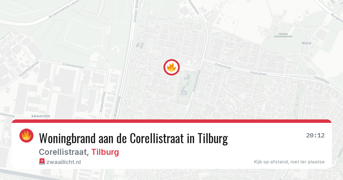 Woningbrand aan de Corellistraat in Tilburg — 2 mei 2026
