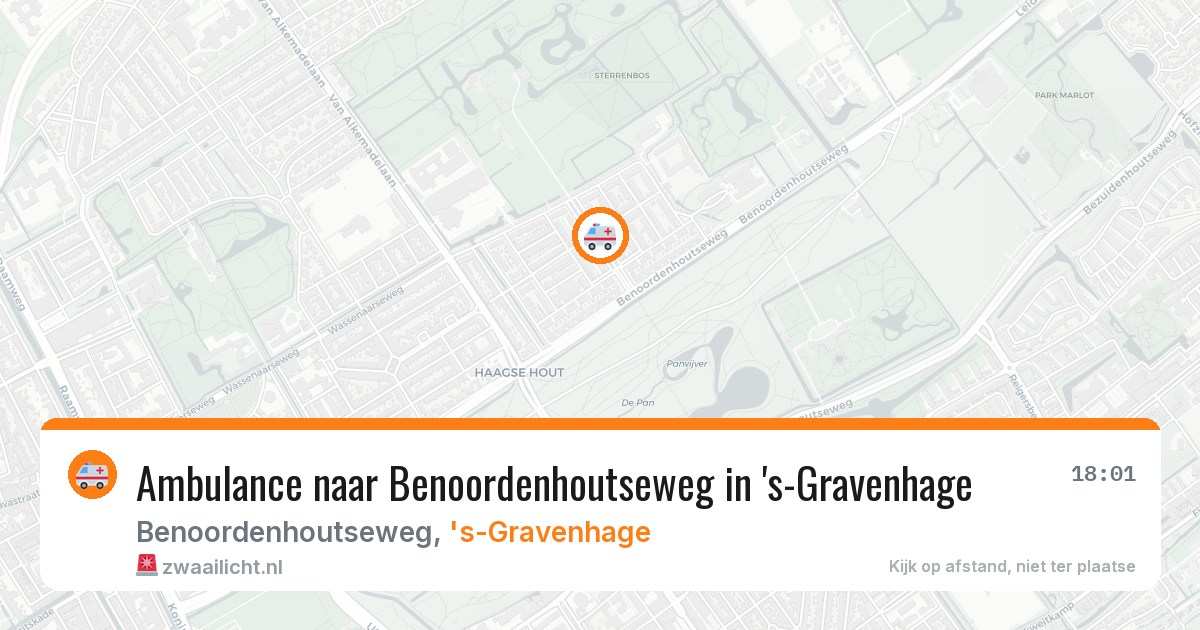 Ambulance naar Benoordenhoutseweg in 's-Gravenhage — 11 aug 2026
