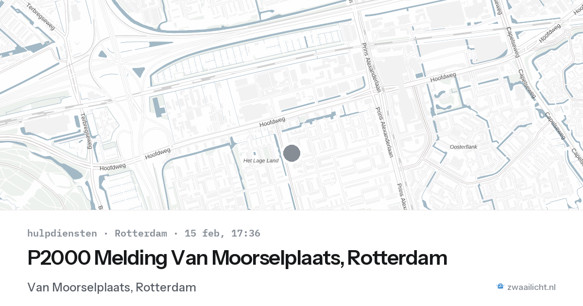 P2000 Melding Van Moorselplaats, Rotterdam — 15 feb 2026