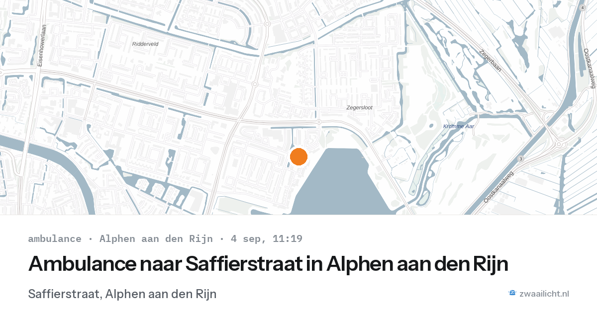 Ambulance naar Saffierstraat in Alphen aan den Rijn — 4 sep 2026