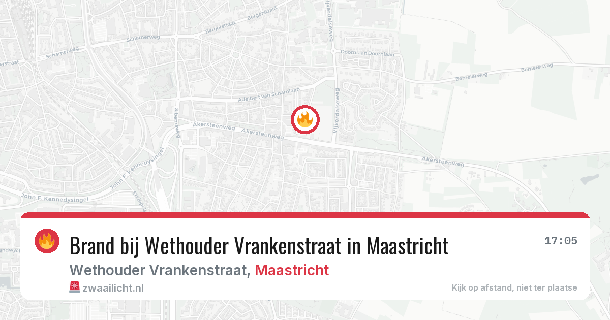 Brand bij Wethouder Vrankenstraat in Maastricht — 26 jun 2026