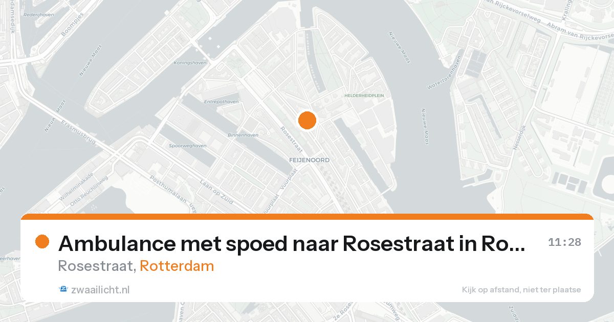 Ambulance met spoed naar Rosestraat in Rotterdam — 15 aug 2026