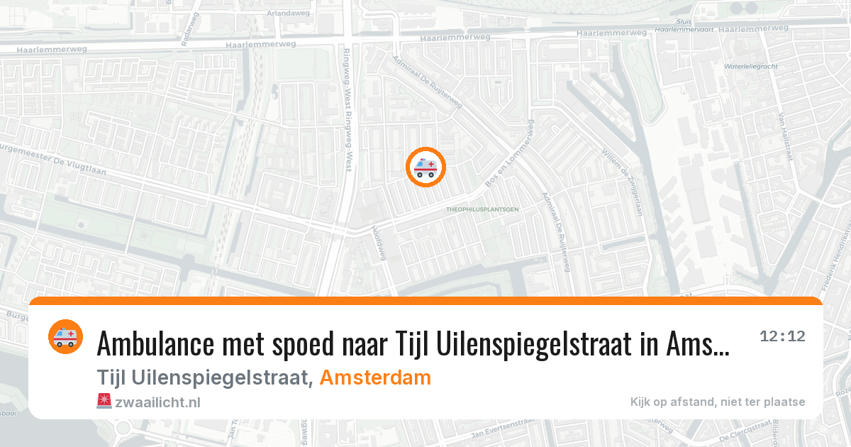 Ambulance met spoed naar Tijl Uilenspiegelstraat in Amsterdam — 19 mei 2026