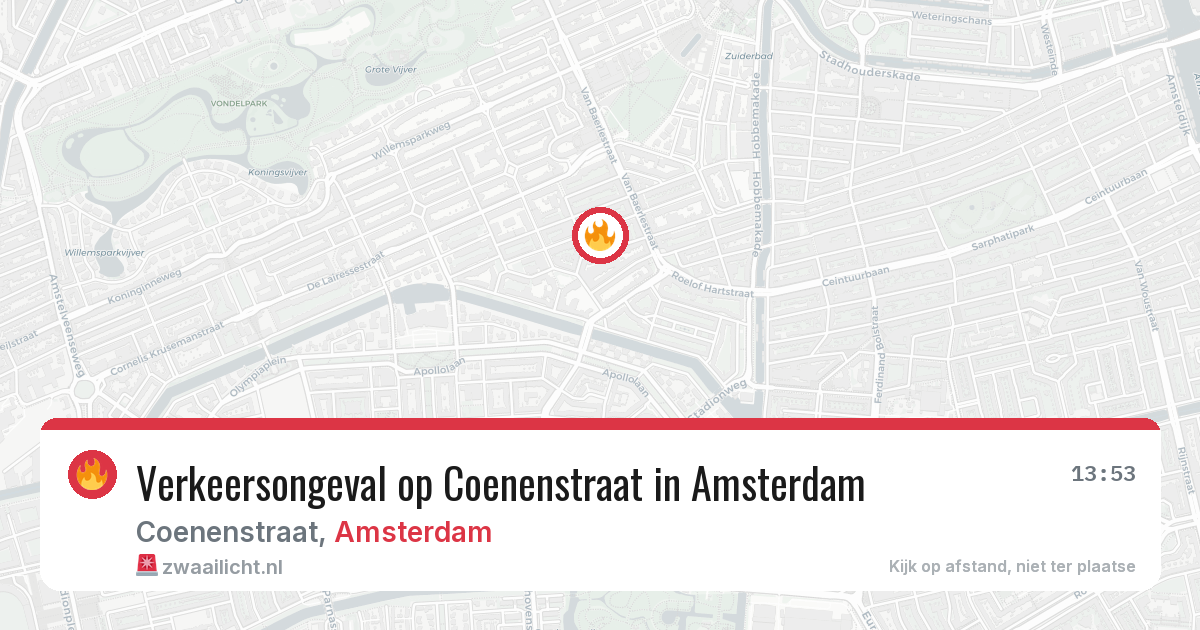 Verkeersongeval op Coenenstraat in Amsterdam — 7 jul 2026