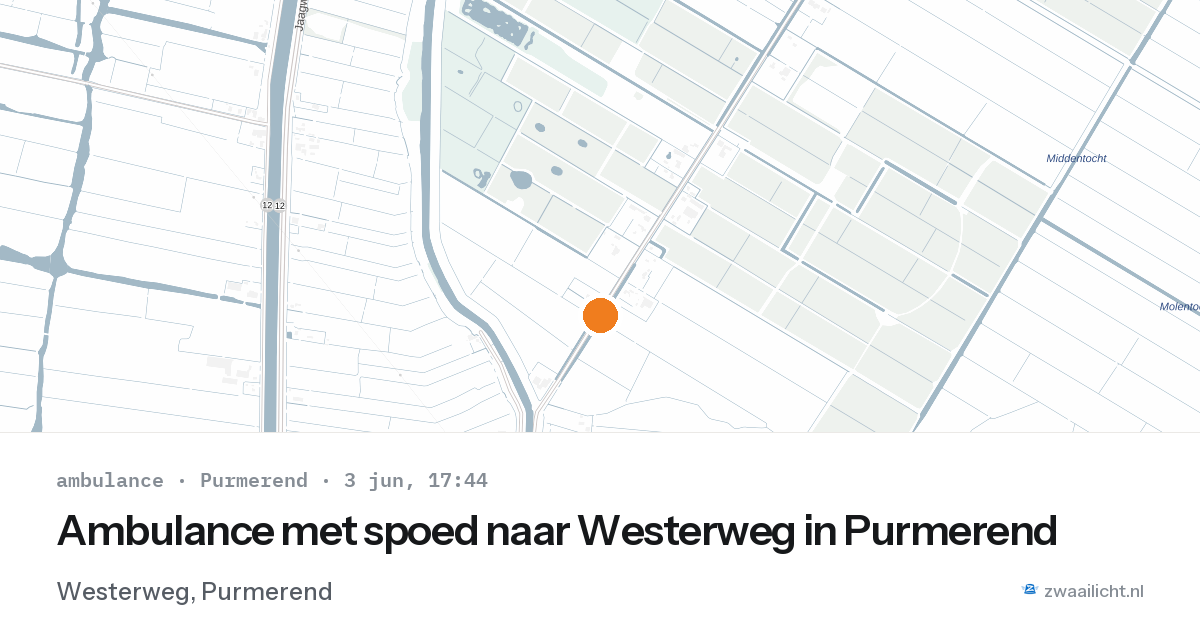 Ambulance met spoed naar Westerweg in Purmerend — 3 jun 2026