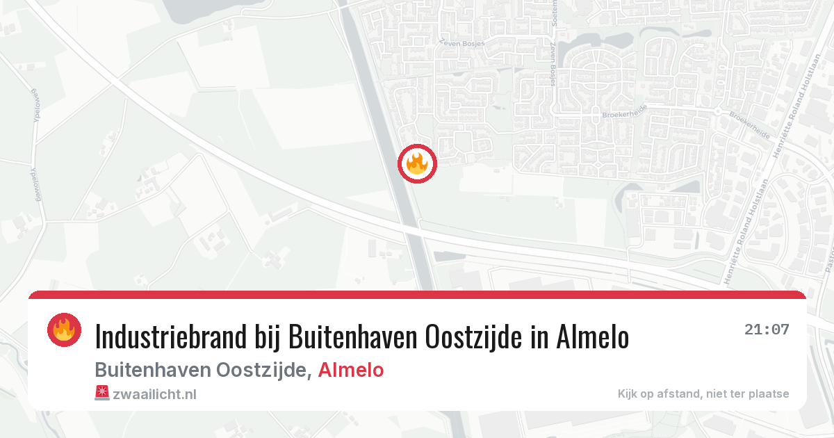 Industriebrand bij Buitenhaven Oostzijde in Almelo — 15 jul 2026