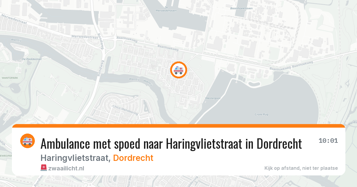 Ambulance met spoed naar Haringvlietstraat in Dordrecht — 13 aug 2026