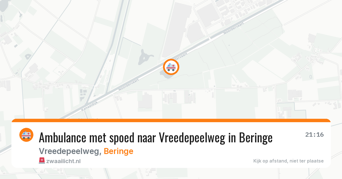 Ambulance met spoed naar Vreedepeelweg in Beringe — 20 jul 2026