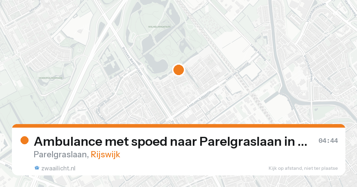 Ambulance met spoed naar Parelgraslaan in Rijswijk — 26 aug 2026