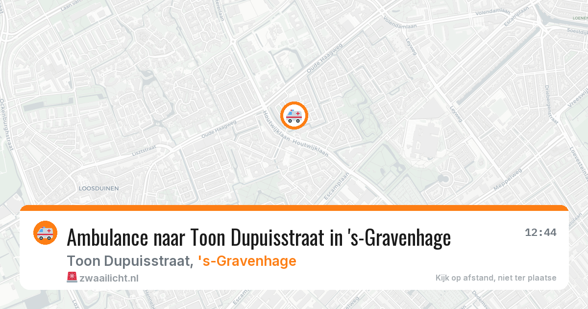 Ambulance naar Toon Dupuisstraat in 's-Gravenhage — 12 aug 2026