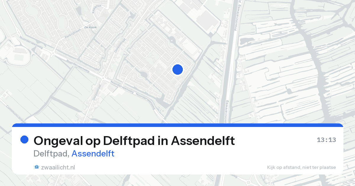 Ongeval op Delftpad in Assendelft — 17 aug 2026