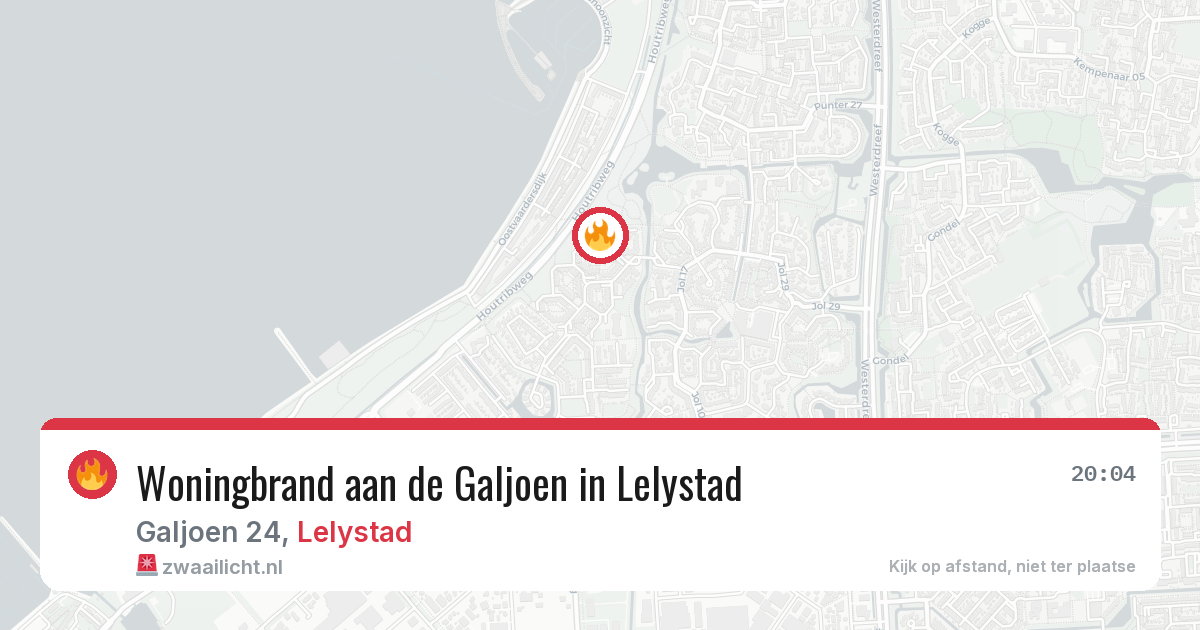 Woningbrand aan de Galjoen in Lelystad — 15 mrt 2026