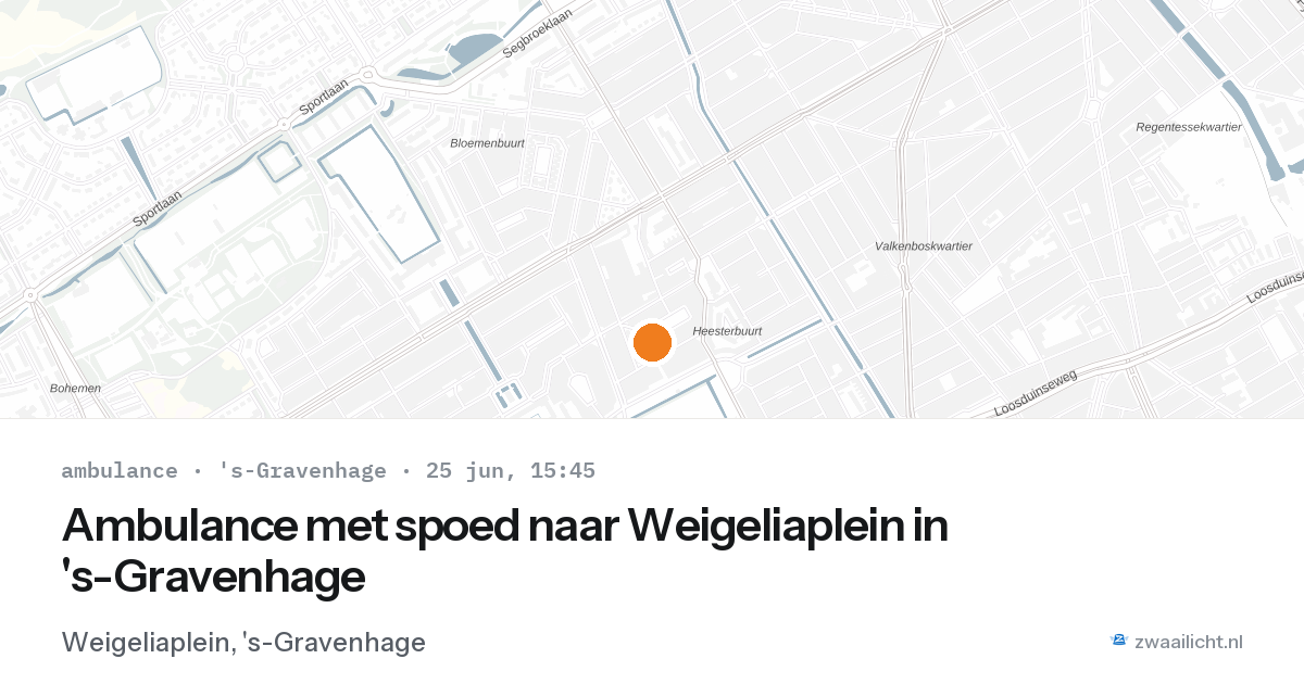 Ambulance met spoed naar Weigeliaplein in 's-Gravenhage — 25 jun 2026