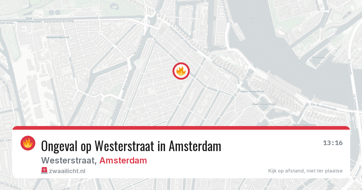 Ongeval op Westerstraat in Amsterdam — 6 jul 2026
