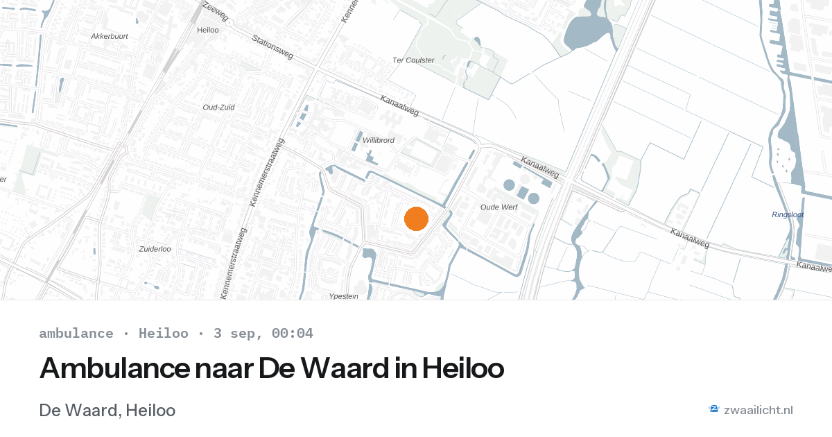 Ambulance naar De Waard in Heiloo — 2 sep 2026