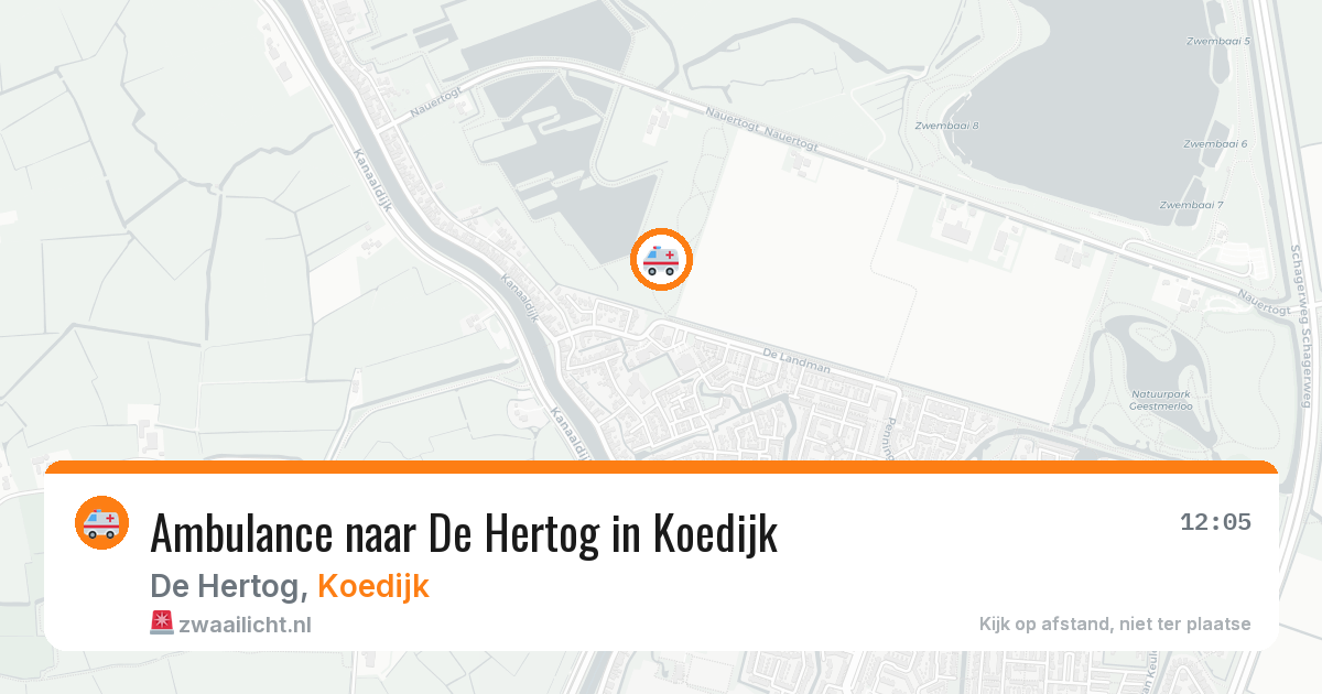Ambulance naar De Hertog in Koedijk — 7 aug 2026