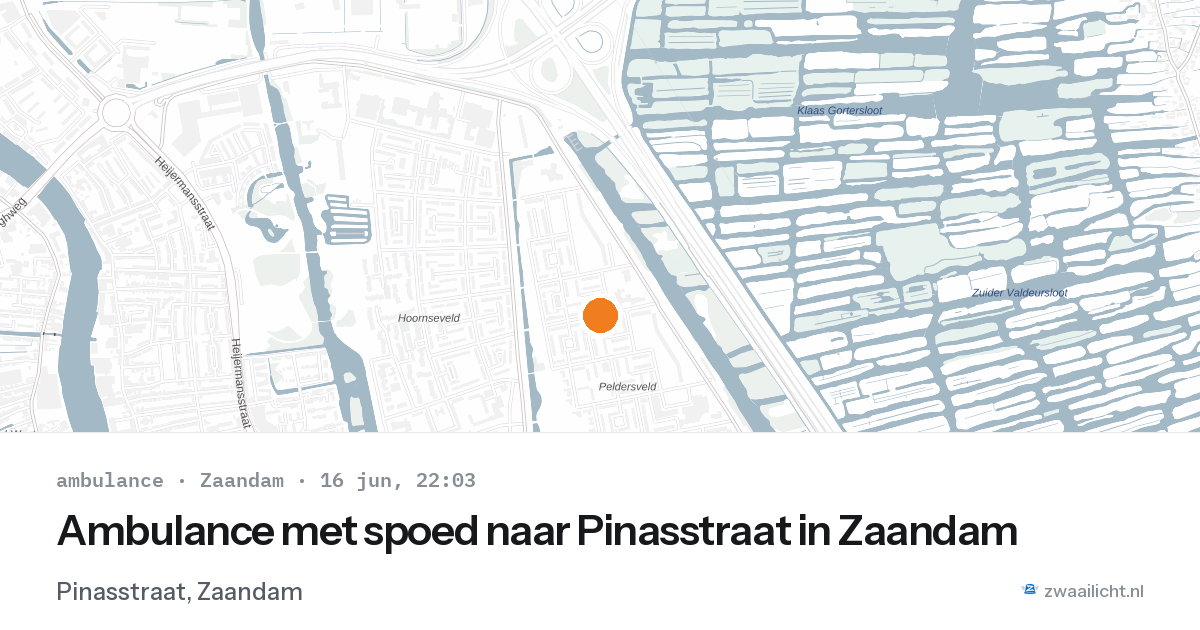 Ambulance met spoed naar Pinasstraat in Zaandam — 16 jun 2026