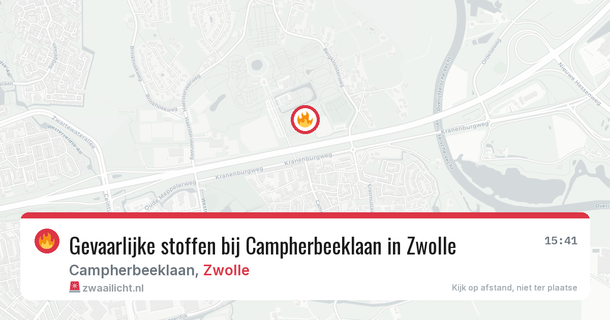 Gevaarlijke stoffen bij Campherbeeklaan in Zwolle — 30 jul 2026