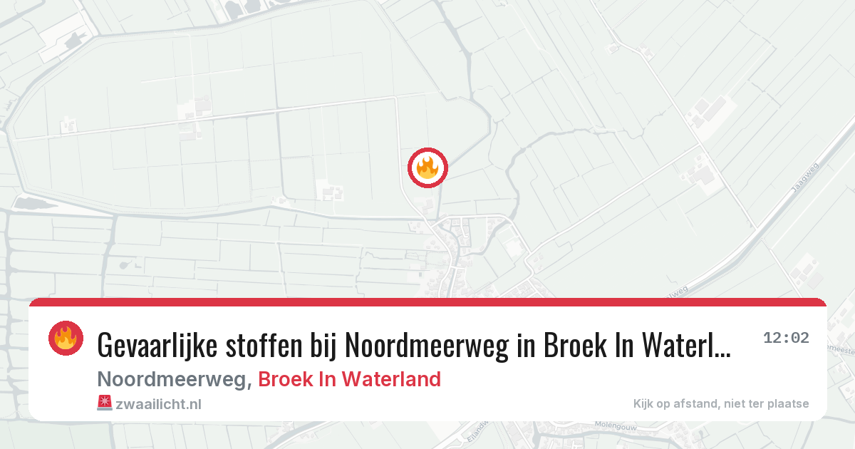 Gevaarlijke stoffen bij Noordmeerweg in Broek In Waterland — 10 jul 2026
