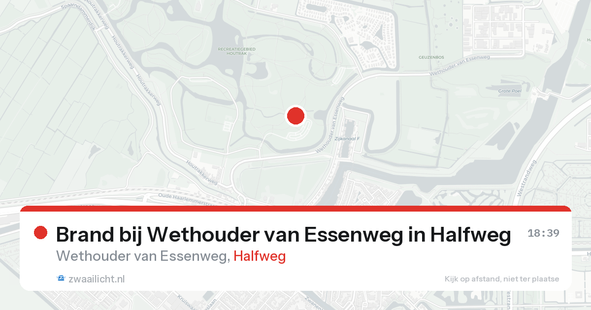 Brand bij Wethouder van Essenweg in Halfweg — 18 aug 2026