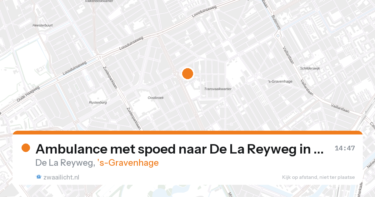 Ambulance met spoed naar De La Reyweg in 's-Gravenhage — 28 aug 2026