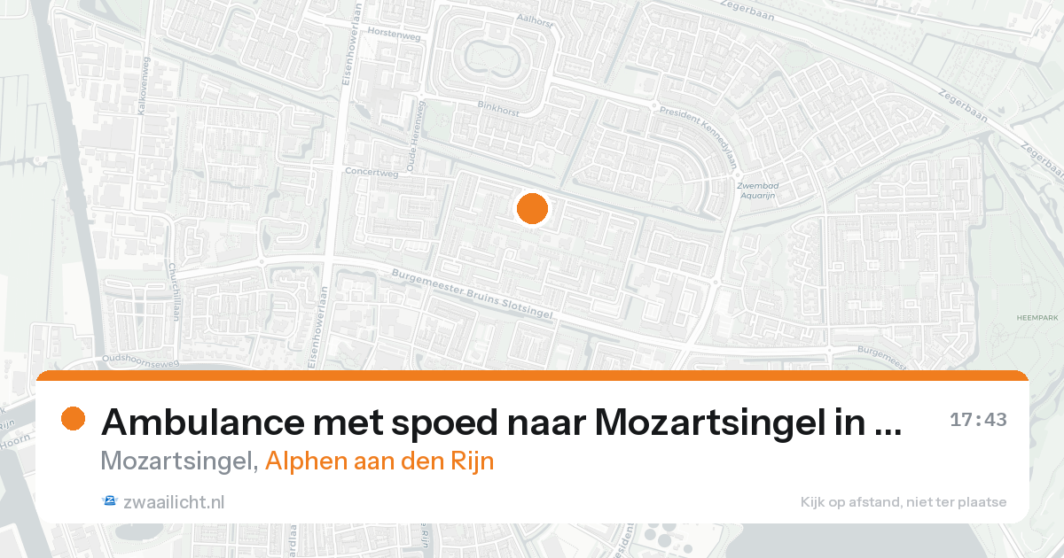 Ambulance met spoed naar Mozartsingel in Alphen aan den Rijn — 16 aug 2026