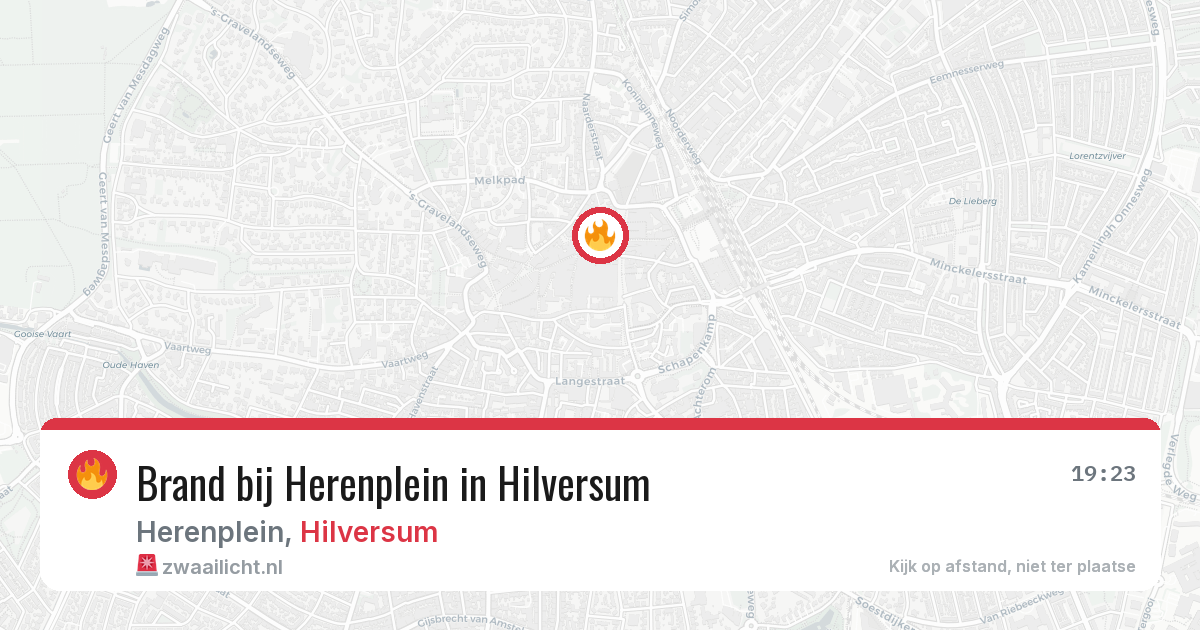 Brand bij Herenplein in Hilversum — 1 aug 2026