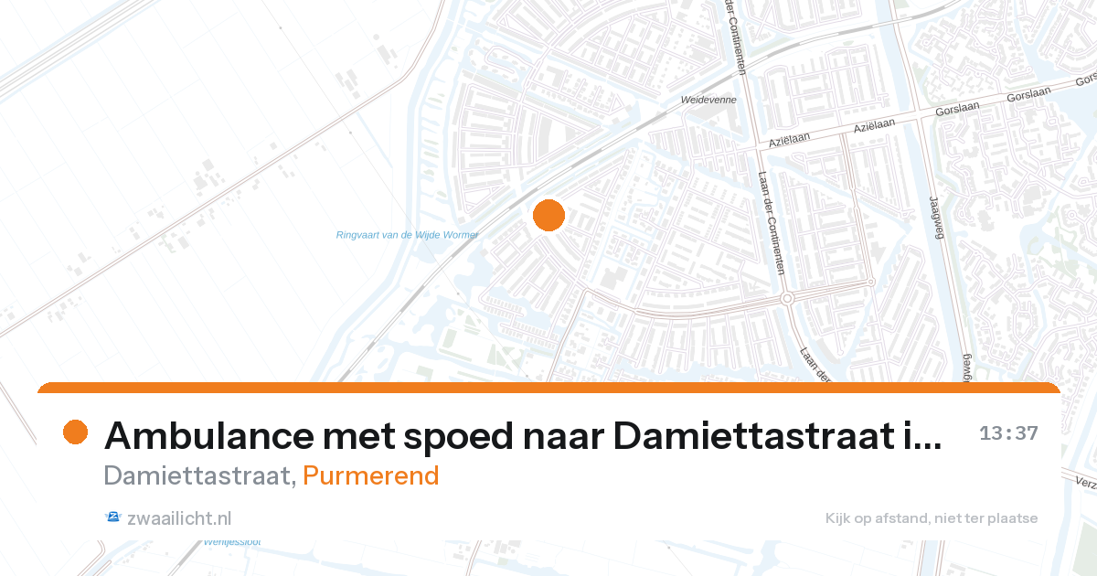 Ambulance met spoed naar Damiettastraat in Purmerend — 20 jul 2026