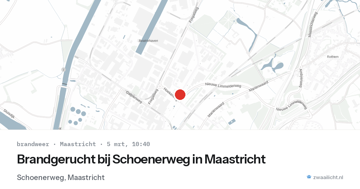 Brandgerucht bij Schoenerweg in Maastricht — 5 mrt 2026