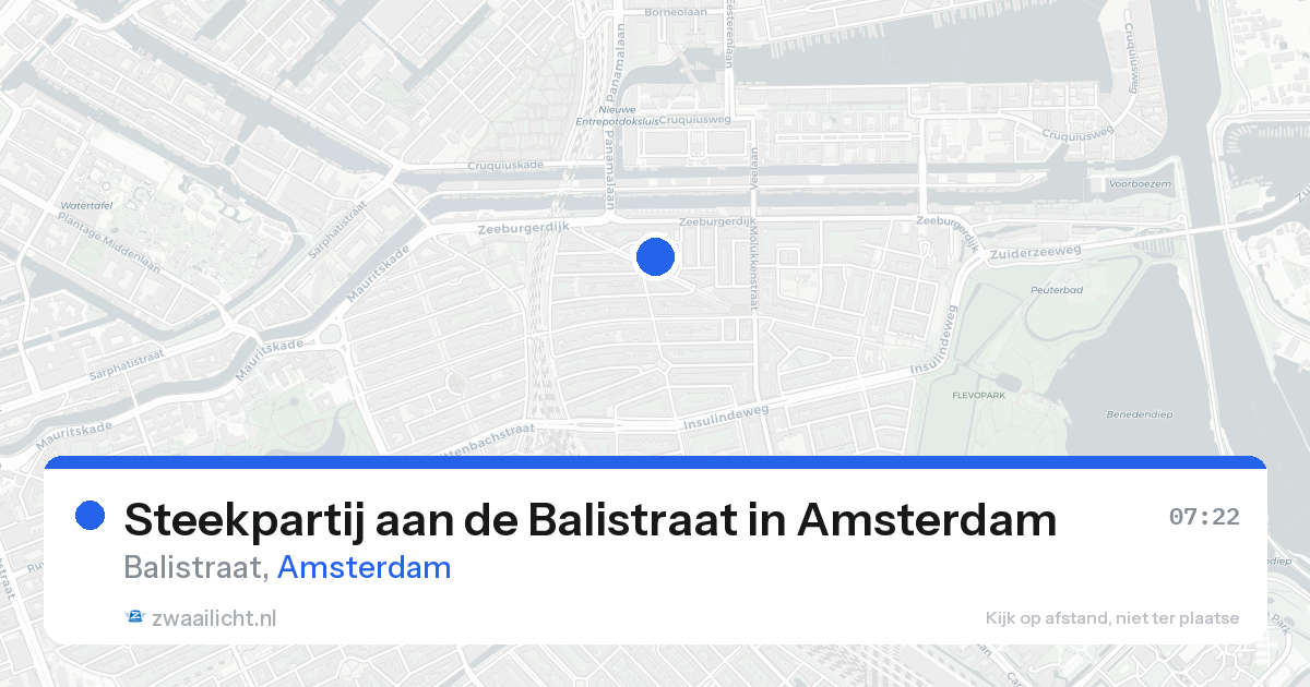Steekpartij aan de Balistraat in Amsterdam — 22 aug 2026