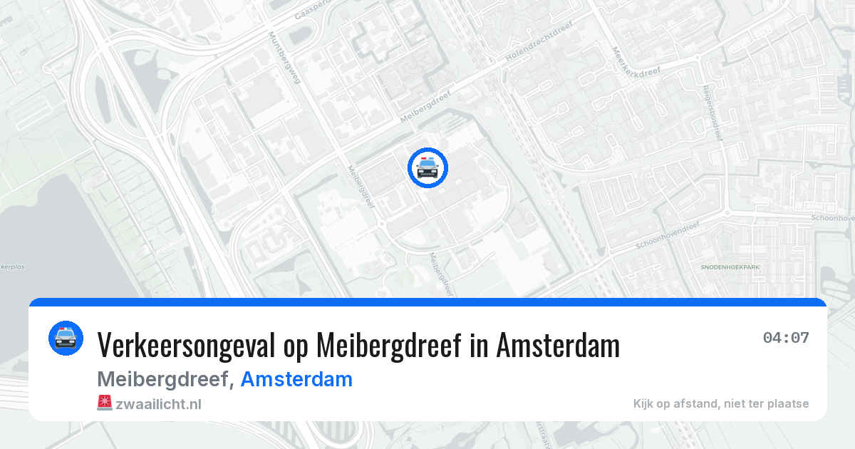 Verkeersongeval op Meibergdreef in Amsterdam — 27 jun 2026