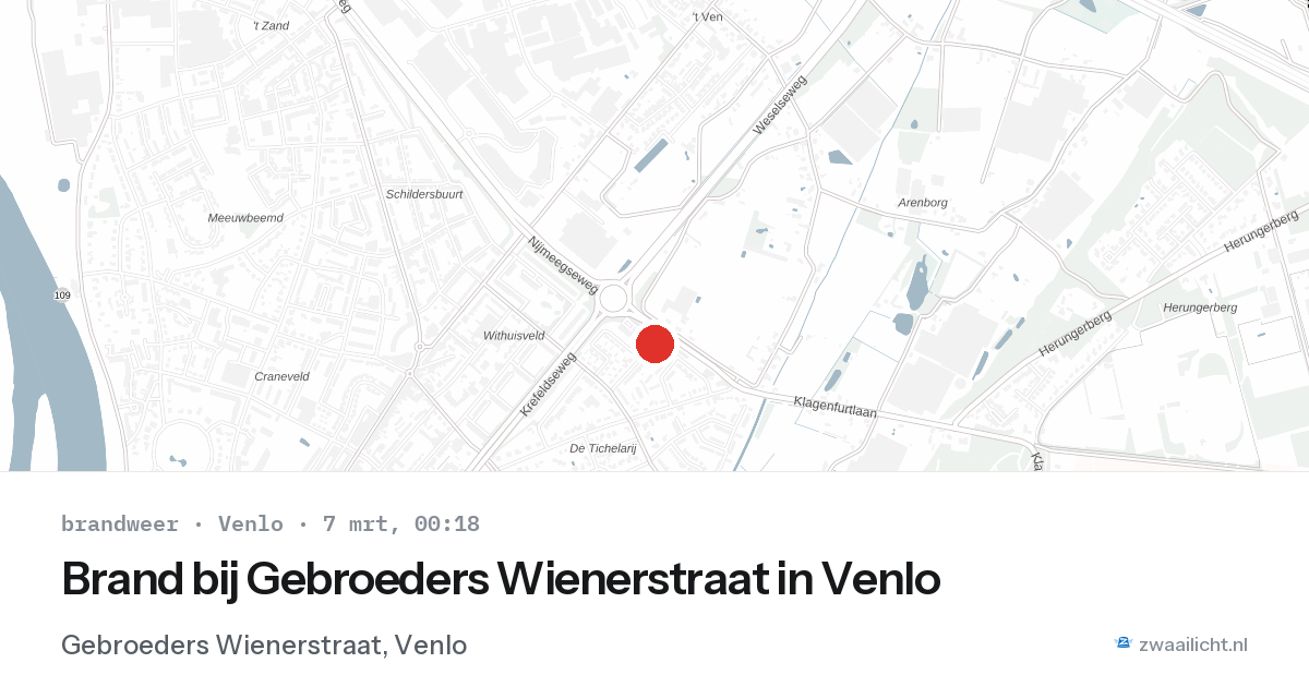 Brand bij Gebroeders Wienerstraat in Venlo — 6 mrt 2026