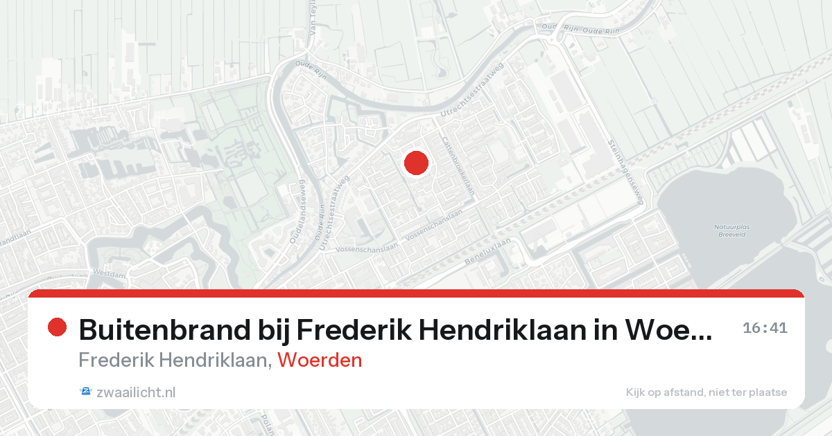Buitenbrand bij Frederik Hendriklaan in Woerden — 16 aug 2026