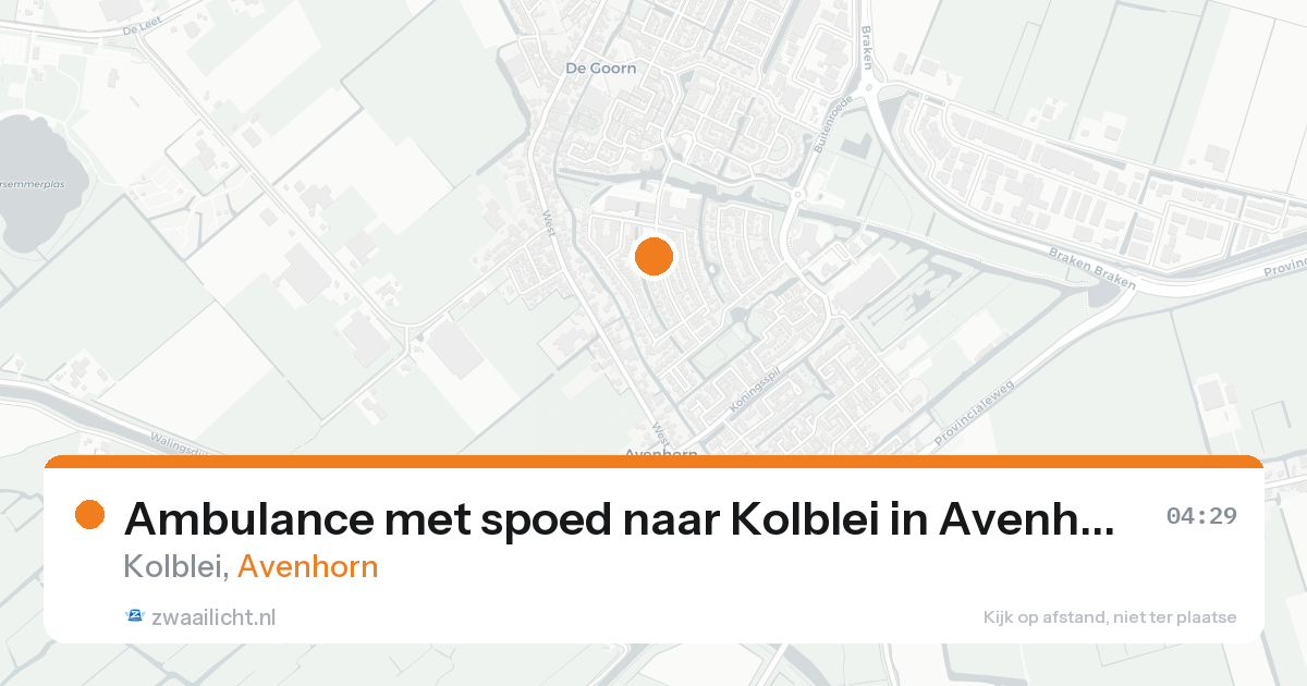 Ambulance met spoed naar Kolblei in Avenhorn — 5 jun 2026